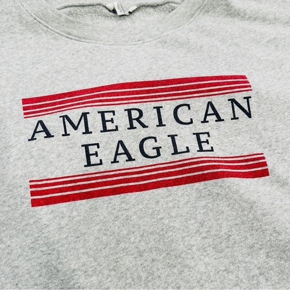 American Eagle Outfitters Grey Crewneck Logo Sweatshirt - Picture 2 of 7